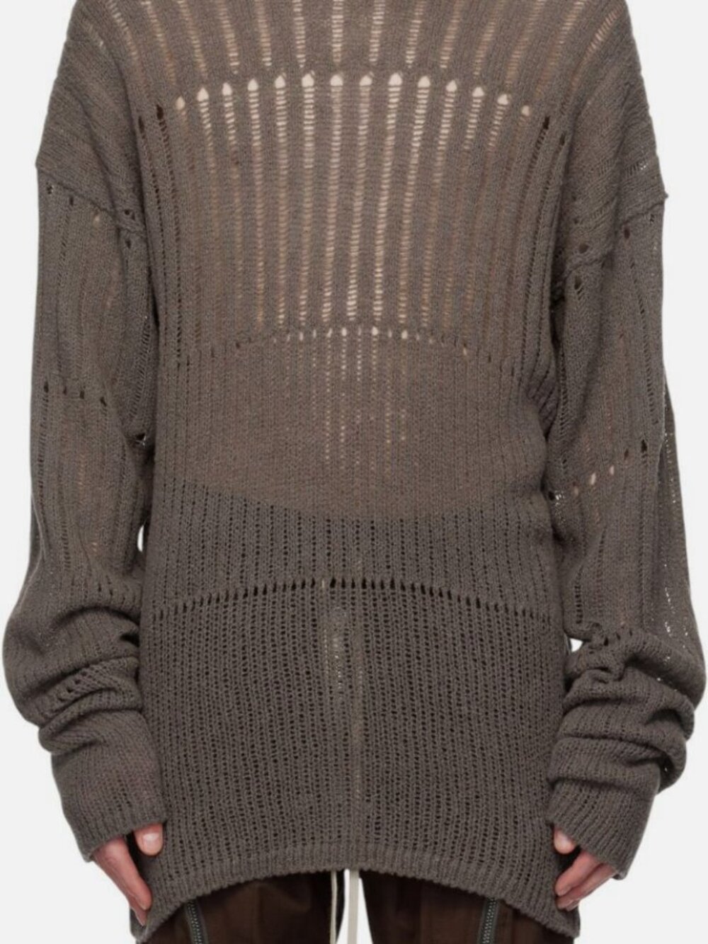 Rick Owens Men's Gray Hollywood Oversized Pull Sweater Size L - Picture 1 of 4